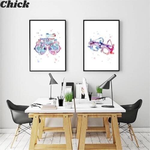Frame Optometry Tools Art Optics Poster Printing Optometry Instruments Painting Ophthalmology Glasses Doctor Office Decoration