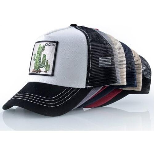 Women Baseball Caps Summer Breathable Mesh Hats Men Cactus Embroidery Snapback Cap Outdoor Visor Hat Streetwear Hip Hop Bone Cap