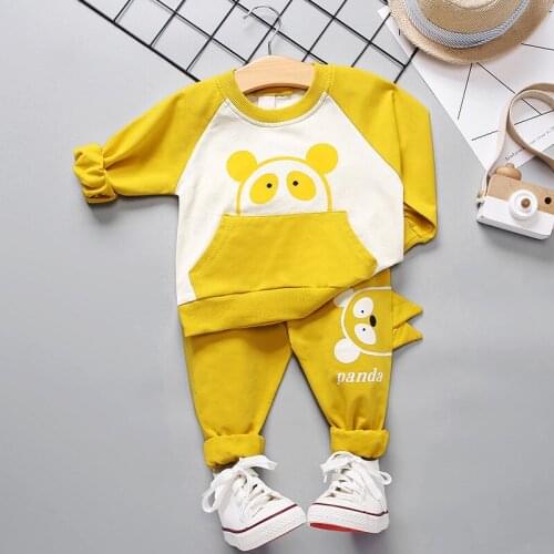 Girl Baby Clothing Sets Autumn Cartoon Panda Print Long Sleeve Shirts Pants Kids Tracksuit Boys Clothes Sportswear Toddler Suit