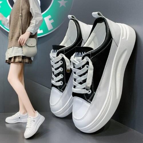 Women Sneakers Autumn Leather White Sneaker Female Platform Vulcanized Shoes Spring Casual Breathable Sports Shoe scarpe donna