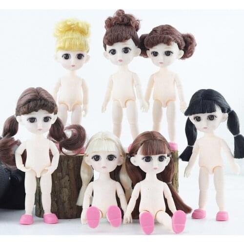 16cm Lifelike Baby Dolls Toys 13 Moveable Jointed Lovely Nude Body Fashion Dolls Toy For Girls Gift Dress Up Normal Skin