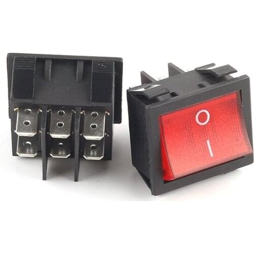 1pcs 36.5X31mm Rocker Switch ON/OFF 2 Position 6 Pin 16A 250VAC/20A 125VAC Car Truck Electrical equipment Power Switch