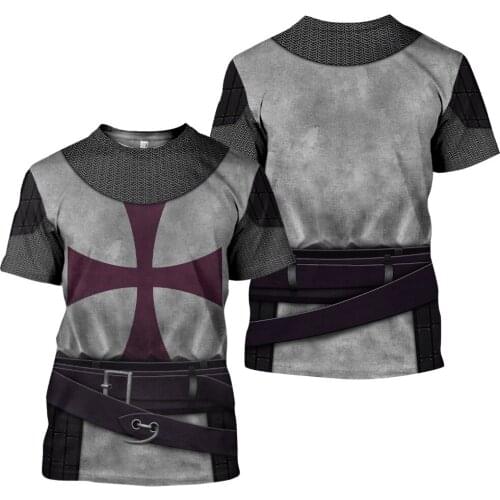 Summer Samurai armor Men T-shirt Knights Templar 3D Printed Harajuku Short Sleeve T shirts Cosplay Unisex Casual Tee Tops KJ0152