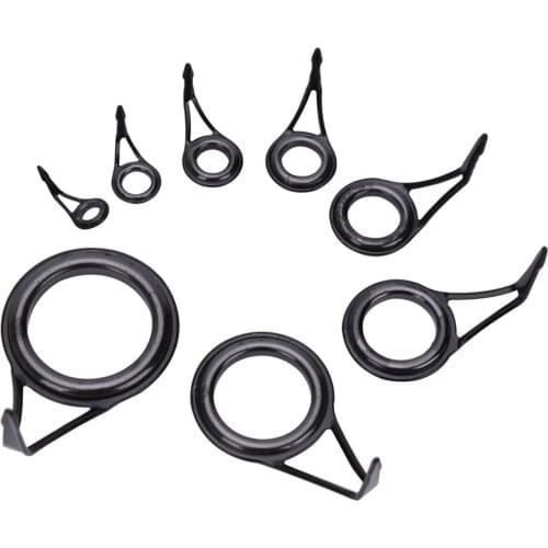 Fishing Rod Guide Tip Top Ring Circle Pole Repair Kit Set 8size 3/7mm 4/10mm 6/11mm 8/13mm 10/17mm 13/21mm 17/26mm 23/33mm