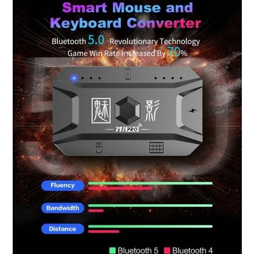 Plug and Play Gamepad PUBG Mobile Controller Gaming Keyboard Mouse Converter Bluetooth 5.0 for Android Adapter for IOS