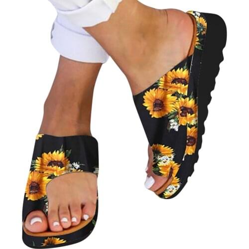 2021 Shoes ladies sandals flat shoes wedge open toe beach shoes floral sandals women shoes