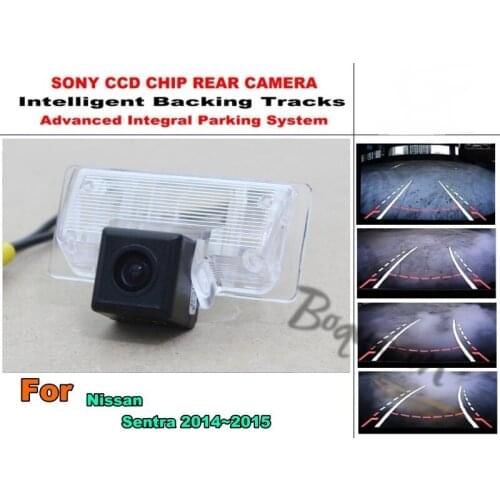 For Nissan Sentra 2014~2015 Smart Tracks Chip Camera / HD CCD Intelligent Dynamic Parking Car Rear View Camera