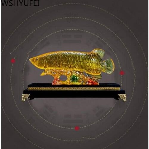 Arowana Chinese Style Fengshui Resin Statue Home Decor Birthday Present Living Room Wine Cabinet Office Office Decorations