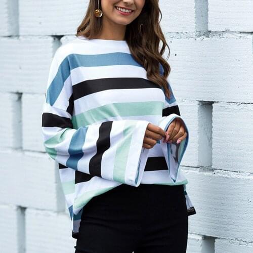 Женские полосатые футболки Swokii China At AliExpress