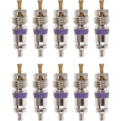Universal R134a Car A/C Valve Cores Copper Air Conditioning Valve Cores Automobile Exterior Repair Components 10pcs
