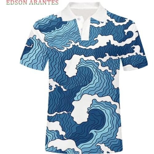 Japanese Ukiyoe Classic Men 3D Print Polo Shirts Harajuku style 3D Short Sleeve Polo Shirt Custom design pattern Tops Tees S-6XL