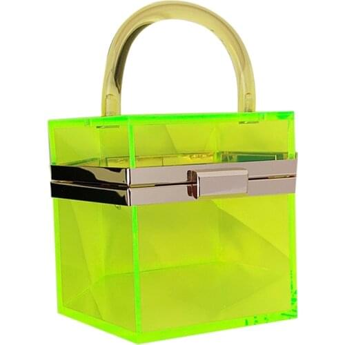 Clear Purse Acrylic Box Evening Clutch Bag Handbag for Women