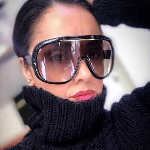 Oversized Sunglasses Women Retro Brand Designer Gradient Women Sunglasses Vintage Shades Eyewear Big Frame Goggles Lady