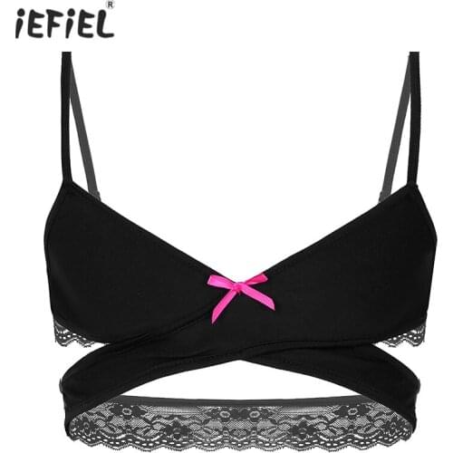 Sex Men Sissy Lingerie Bra Bralette Underwear Adjusted Straps Cross Back Wire-free No Padded Bra Tops Exotic Breathable Bralette