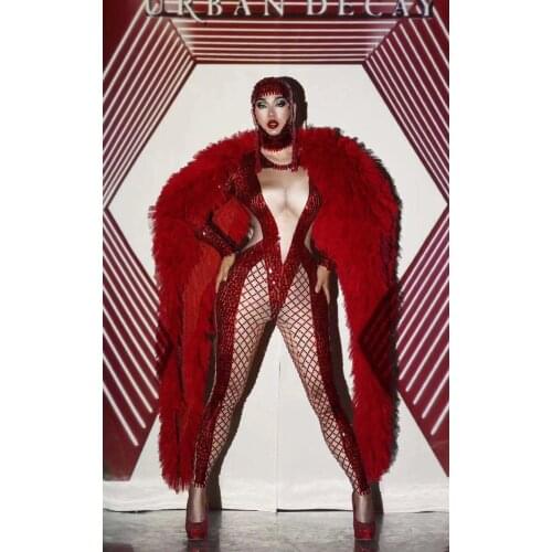 2020 New Women Sequins Rhinestone 3 Piece Set Cloak Jumpsuit Female Singer DS DJ Dance Costumes Nightclub Bar Stage Wear