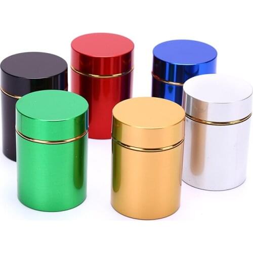 1pc Smell Proof Container Aluminum Herb Stash Metal Sealed Can Tea Strage Bottles Jars Boxes