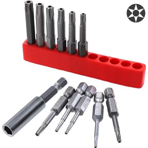 11pcs Security Bit Set with Magnetic Extension Bit Holder Tamper Star Screwdriver Bits Set Quick Release Bit Holder