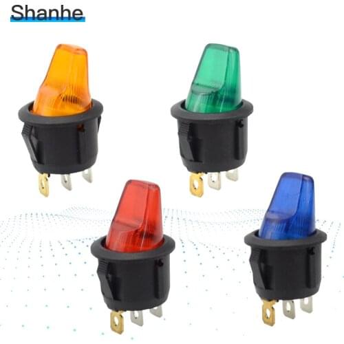 2pcs rocker switch with 12v illuminated lamp 10a/125vac 6a/250vac