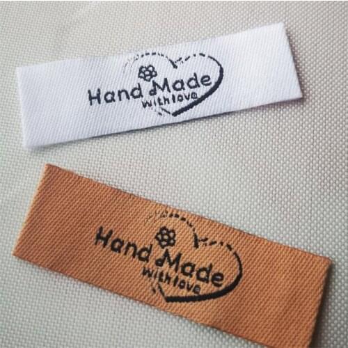 200pcs/lot Cloth labels, handmade labels, handmade with love tags,Embroidered cloth handmade label 4 color can choose