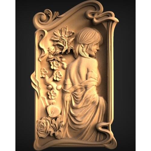 3d Model relief of beauty girls back 3D STL Model for CNC Router Carving Machine Artcam aspire_home decoration