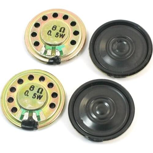 4Pcs 0.5W 8 Ohm 28mm Dia Mini Metal Inside Magnet Music Player Speaker