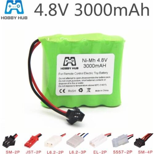 Hobby Hub 4.8v rechargeable battery For Tanks robots 3000mah Ni-MH battery nimh aa 4.8v pack 3000mah batteries for RC cars boat