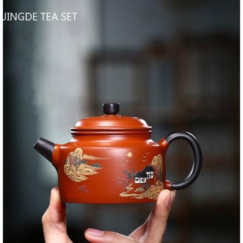 Authentic Yixing tea pots Purple Clay filter Teapot Rae ore zhu mud Dahongpao kettle Handmade Boutique Customized Teaware 230ml