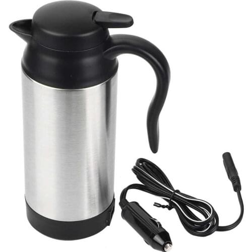 12V Car Electric Kettle 304 Stainless Steel Electric Water Heating Cup Vehicle Coffee Tea Milk Heated Kettle