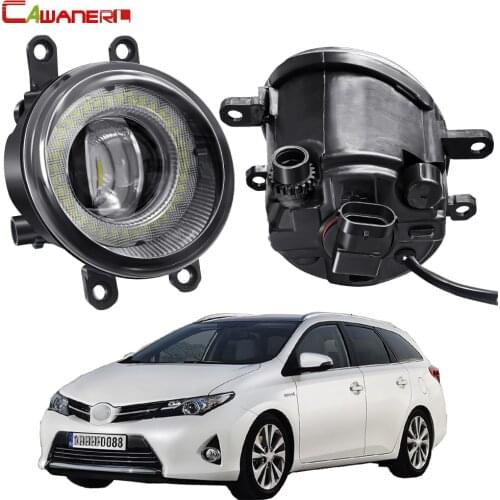 2 Pieces Car Front Bumper Angel Eye Fog Light Assembly For Toyota Auris 2012-2018 LED Fog Driving Lamp DRL 30W H11 12V