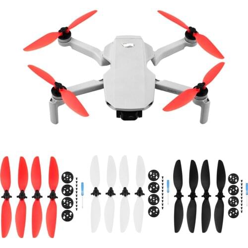 BRDRC 2 Pairs Low Noise Foldable Propellers Replacement with Screwdriver Motor Covers for DJI Mavic Mini 2 Drone Accessories