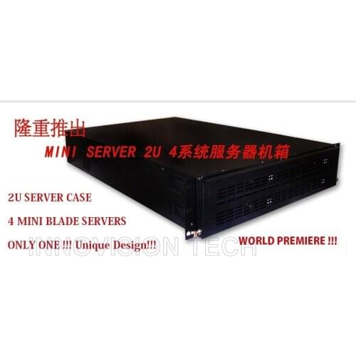 Free design world-premier 2U server case Four Blade Server Systems mini blade server case