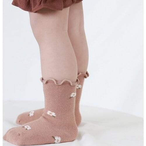 Baby Korean Style Socks Childrens Fall Socks Floral Boy Anti Slip Newborn Baby Spring Socks Cotton Infant Socks Baby Girl Stuff