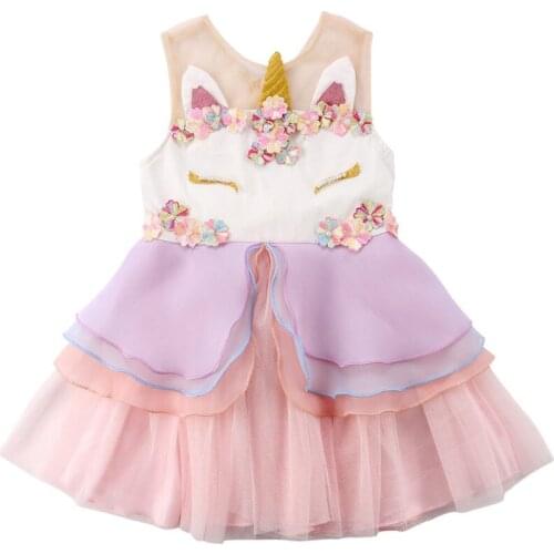 Toddler Princess Baby Kid Girl Dress Party Tutu Summer Cartoon Dress Cute Girl Clothes Sleeveless Dresses Cute Baby Clothing