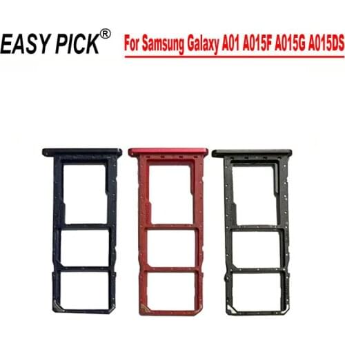 For Samsung Galaxy A01 A015F A015G A015DS SIM Card Tray Reader Holder Slot Adapter Socket Repair Parts