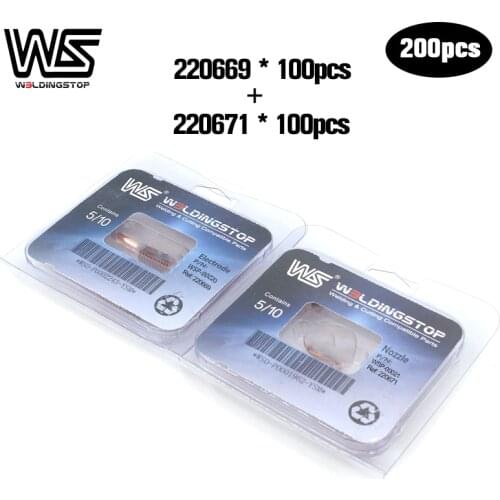 220669 + 220671 PMX 45 Cutting Torch Consumables Tips Electrodes 45Amp 200pcs pack