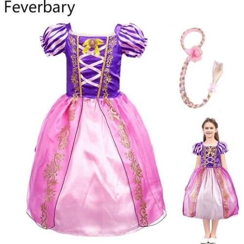 Feverbary Kids Princess Dress Girl Cosplay Costume Sofia Princess Birthday Halloween Party Show Costume Gift