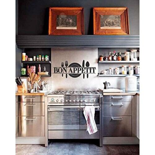 French "Bon Appetit" Kitchen Restaurant Wall Decals Decor,Hot Modern & Romantic Vinyl Wall Art Sticker