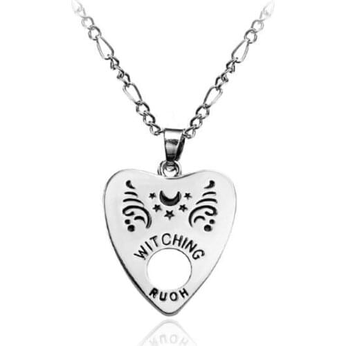 Gothic Ouija Planchette Pendant Necklace Satanic Witch Halloween Jewelry Gift