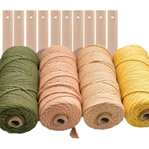 3mm Macrame Cord Solid Color Cotton Thread Handmade Craft Accessories DIY Basketry Braids arti