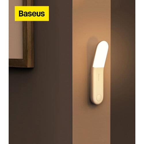 Baseus Led Induction Night Light Human Body Induction Night Light Lamp USB Rechargeable LED Light Motion Sensor Aisle Light