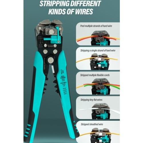 Cable Wire Stripper Cutter Peeling Pliers Multitool Automatic Adjustable Crimping Tools crimper Terminal 0.2-6mm2 AWG22-10