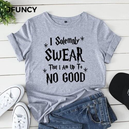 JFUNCY Plus Size Letter Printed T-shirt Korean Women Cotton Tshirt Summer Tees Tops Woman Short Sleeve T Shirt Female Shirts