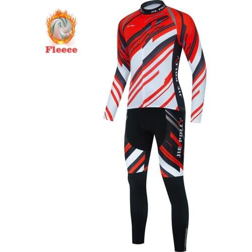 POSGA 2021 Winter Fleece Cycling Jersey Suit Man Mountian Bicycle Clothes Wear Ropa Ciclismo Racing Bike Clothing Cycling Suit