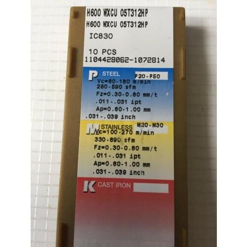 10 PCS CARBIDE INSERT H600 WXCU 05T312HP IC830