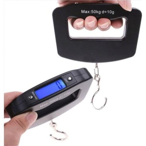 Pocket 50kg/10g LCD Digital Fishing Hanging Electronic Scale Hook Weight Luggage Kitchen Accessories Scales