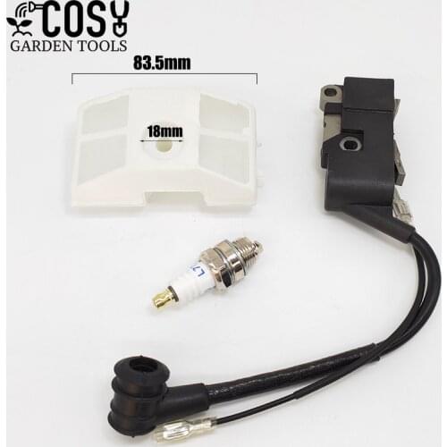Ignition Coil Air Filter Connector Kit For Chainsaw 4500 5200 5800 45cc 52cc 58cc Engine Garden Tools Replacement Spare Parts
