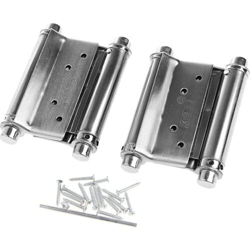 2Pcs 3" Stainless Steel Inch Double Action Spring Hinge Saloon Cafe Door Swing Furniture Connection Fasteners DIY Hardware House