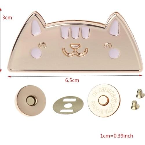 Cute Cat Magnetic Clasp Fastener Snap Button Press Studs Purse Bag Closure DIY New
