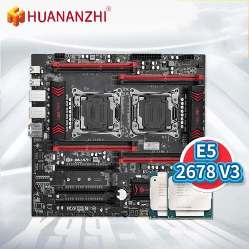HUANANZHI X99 T8D Motherboard with XEON E5 2678 V3*2 Combo Kit Set LGA 2011-3 E5 V3 DDR3 RECC 256GB SATA3 E-ATX Server