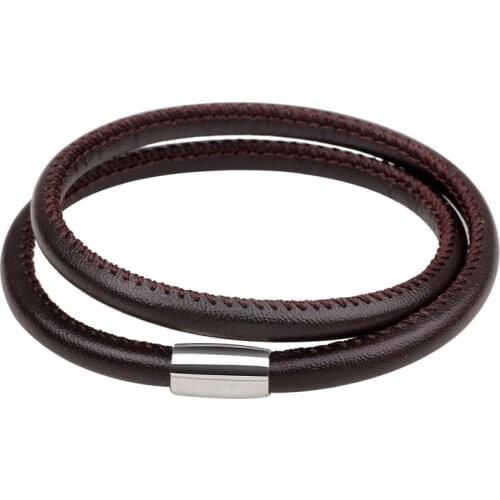 Kirykle Fashion Genuine Leather Bracelet Men Casual Chain Bracelet Bangle for Women Vintage Wristband Magnetic Clasps